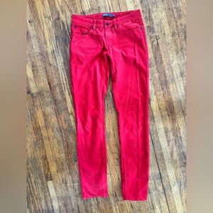 prAna Tomato Red straight leg/skinny Corduroy Pants Women’s size 4, like new